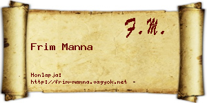 Frim Manna névjegykártya